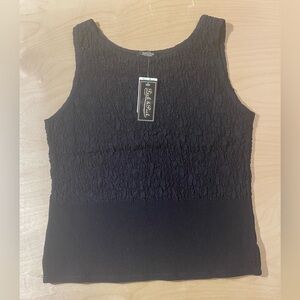 Peck & Peck Black Textured Knit Tank XL (QS)